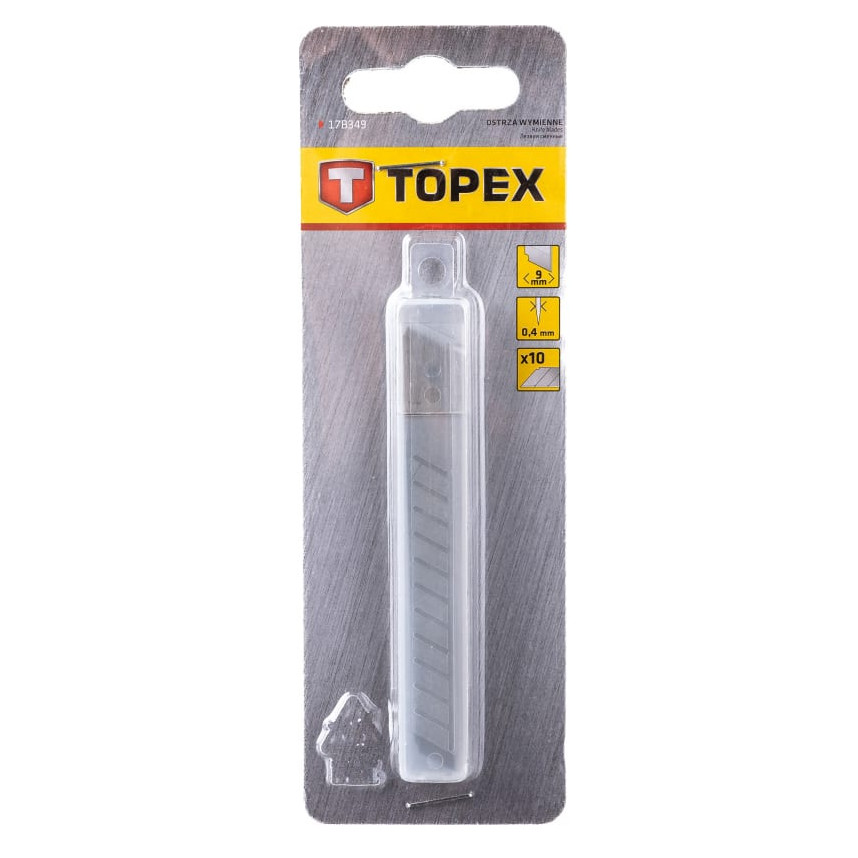 Лезвия сменные для ножа Topex  9мм 10шт (17B349) — Фото 2